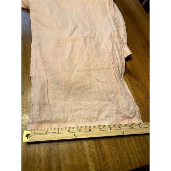 Vince Camuto Women's Peach Linen Tie Front Wide Leg Pants Size 1X Pockets - Picture 10 of 10